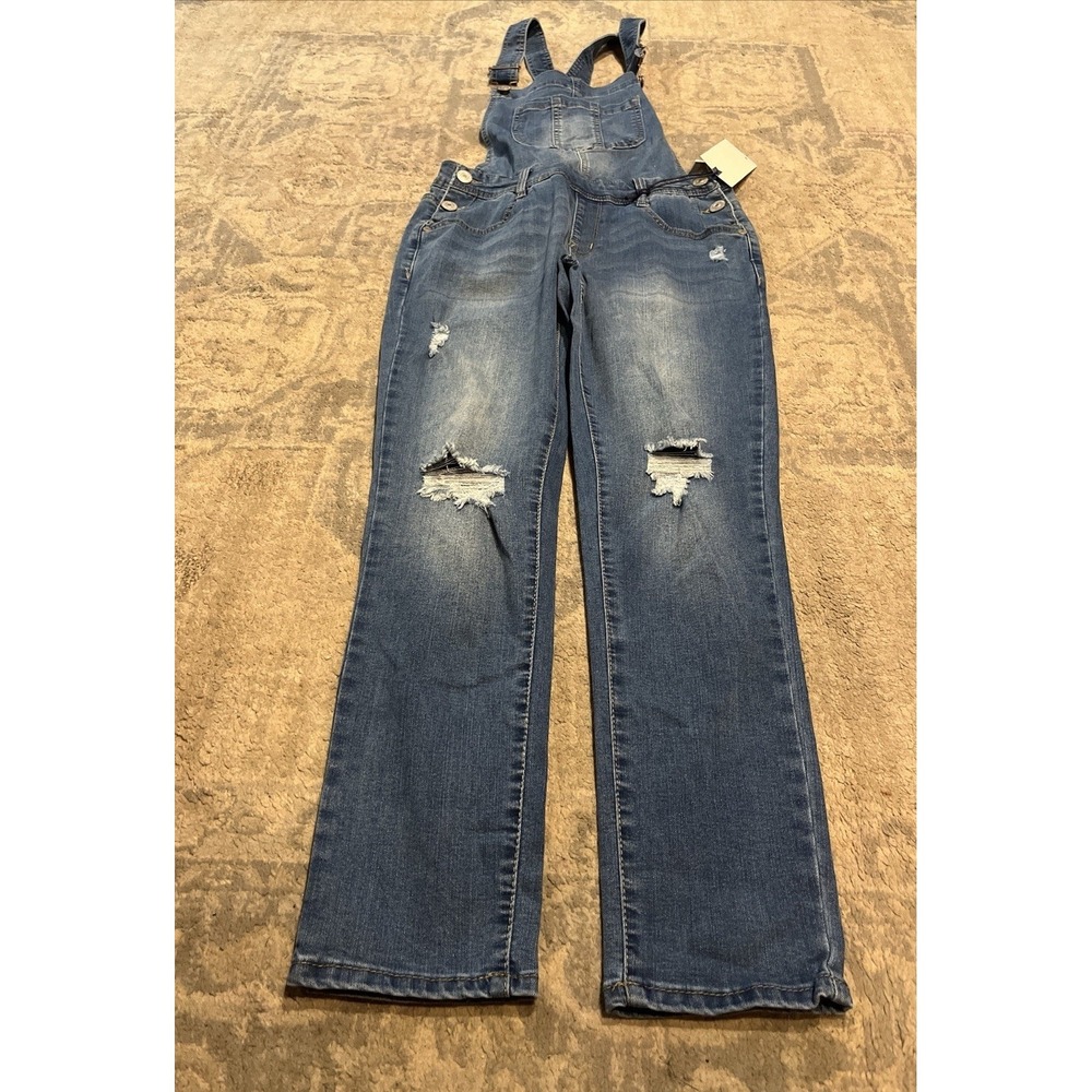 NEW Womens  Jr Wallflower Overall‎ Dungaree Blue Jeans Sz Small
